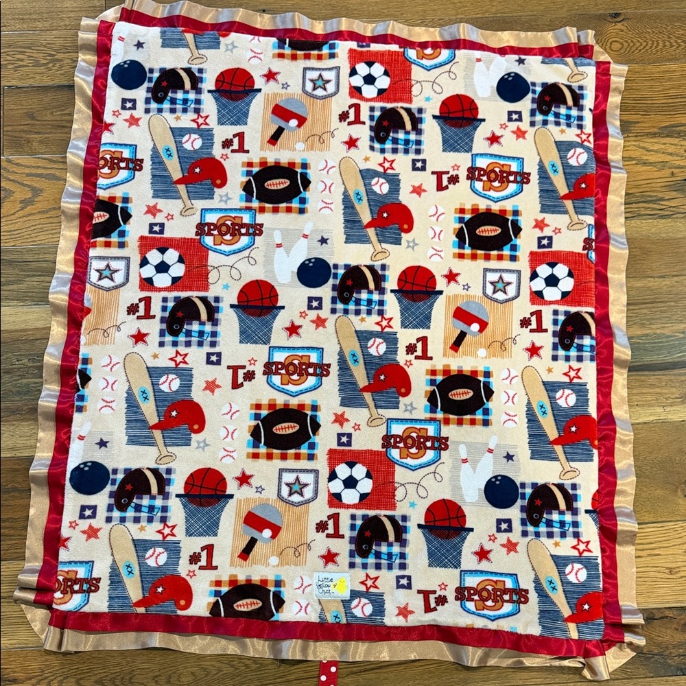 Little Yellow Chick Sports Themed Baby Blanket